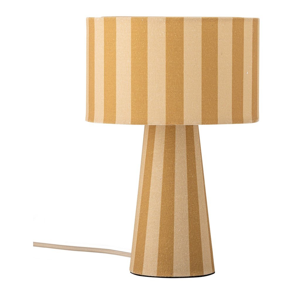 Żółta tekstylna lampa stołowa z tekstylnym kloszem (wysokość 30 cm) Emmie – Bloomingville