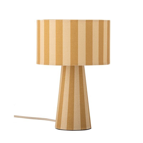Żółta tekstylna lampa stołowa z tekstylnym kloszem (wysokość 30 cm) Emmie – Bloomingville