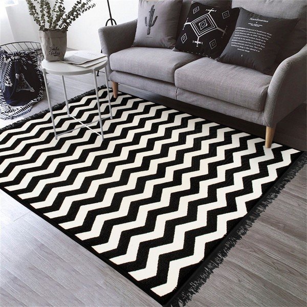 Czarny dywan Cihan Bilisim Tekstil Zig Zag, 140x215 cm-image-4