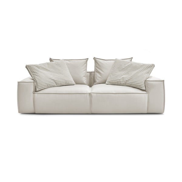 Beżowa sofa z imitacji skóry 260 cm Boheme – Bobochic Paris-image-3