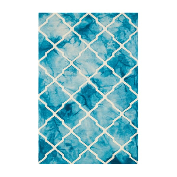 Niebieski dywan tuftowany ręcznie Bakero Batik, 183x122cm