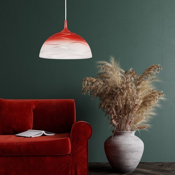 Czerwona lampa wisząca ø 30 cm Sfera – LAMKUR-image-1