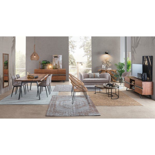 Stalowa lampa wisząca w kolorze mosiądzu Amish – Bizzotto-image-4