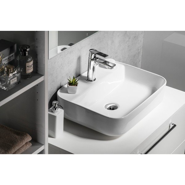 Biała ceramiczna umywalka 50x40 cm Garda – Sapho-image-2
