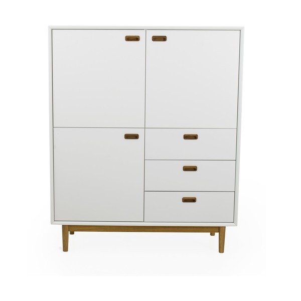 Biała wysoka komoda 114x137 cm Svea – Tenzo