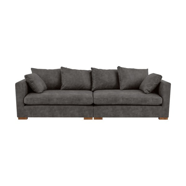 Antracytowa sofa z imitacji skóry 266 cm Hamburg – Scandic