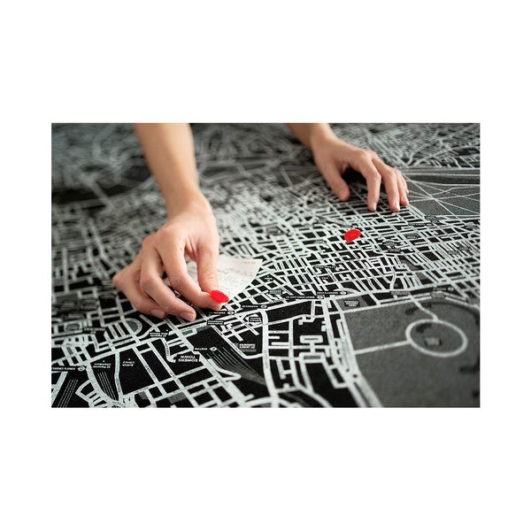 Czarna ścienna mapa świata Palomar Pin World, 126x68 cm-image-2