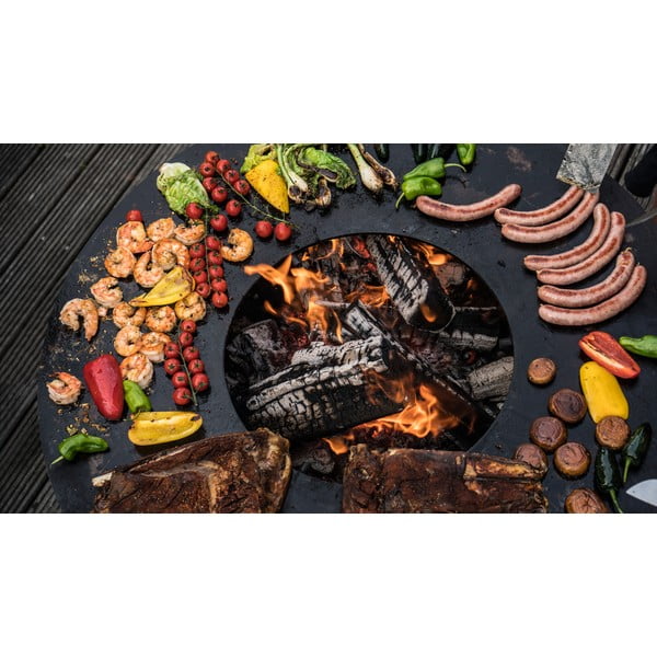 Brązowy grill zewnętrzny na węgiel Remundi Nero S, ø 62 cm-image-1