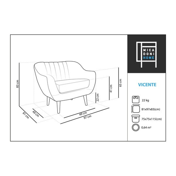 Czerwony fotel Micadoni Home Vincente-image-1