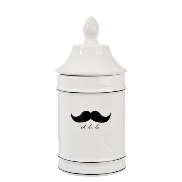 Porcelanowy pojemnik Mustache, 17 cm
