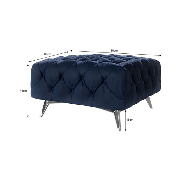 Ciemnoniebieski aksamitny podnóżek Chelsea – Ropez-image-3