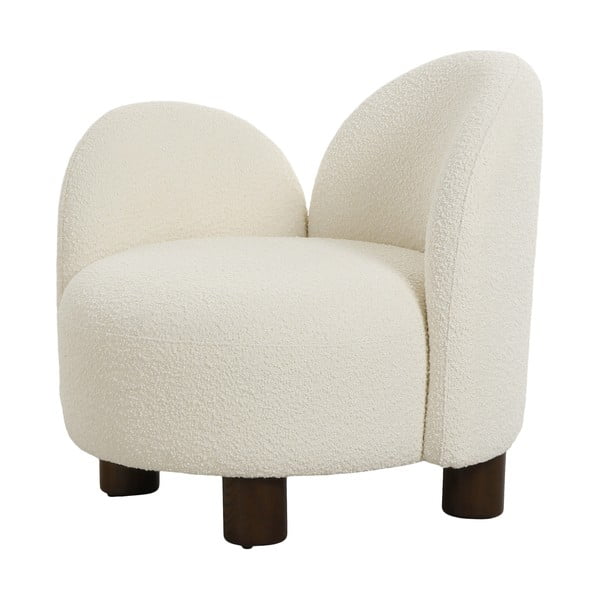Biały fotel z materiału bouclé Honolulu – House Nordic-image-1