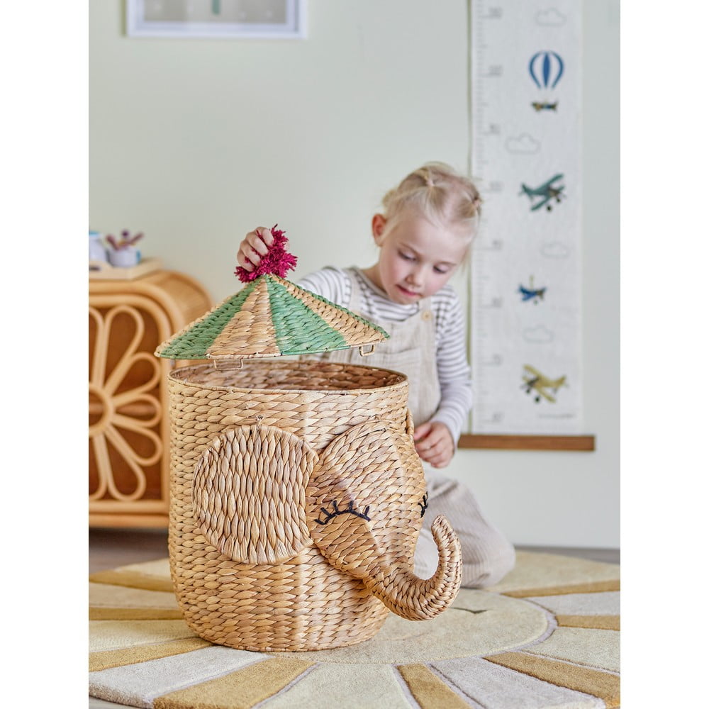 Dziecięcy kosz na zabawki z hiacyntu wodnego w naturalnym kolorze ø 35x50 cm Bobo – Bloomingville Mini (zdjęcie 5)