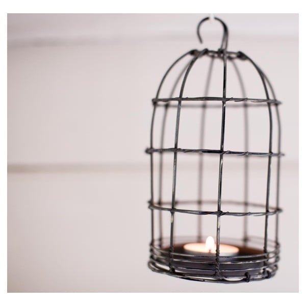 Lampion Bird Cage Light 19 cm, szary