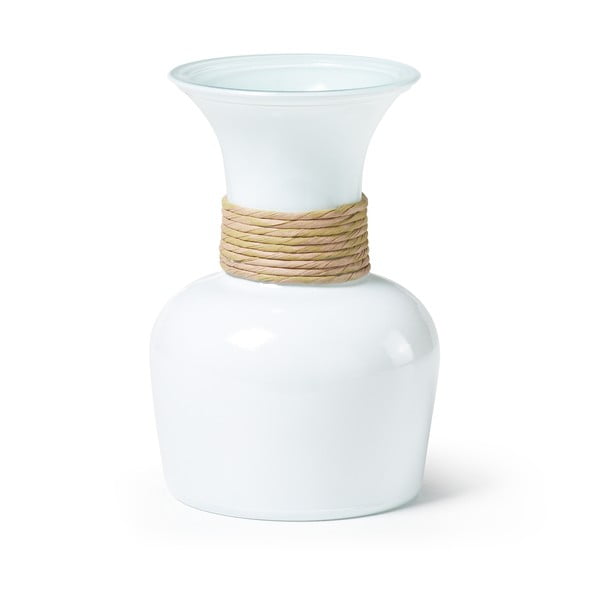 Biały wazon ze szkła z recyklingu La Forma Sarel