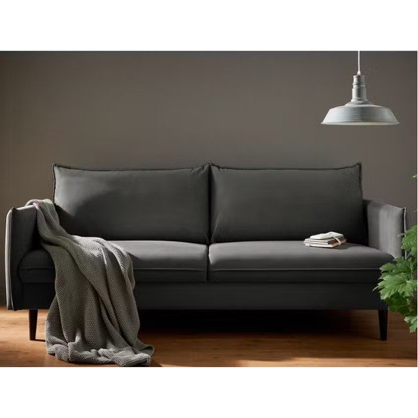 Ciemnoszara aksamitna sofa 203 cm Juli – Ropez-image-1