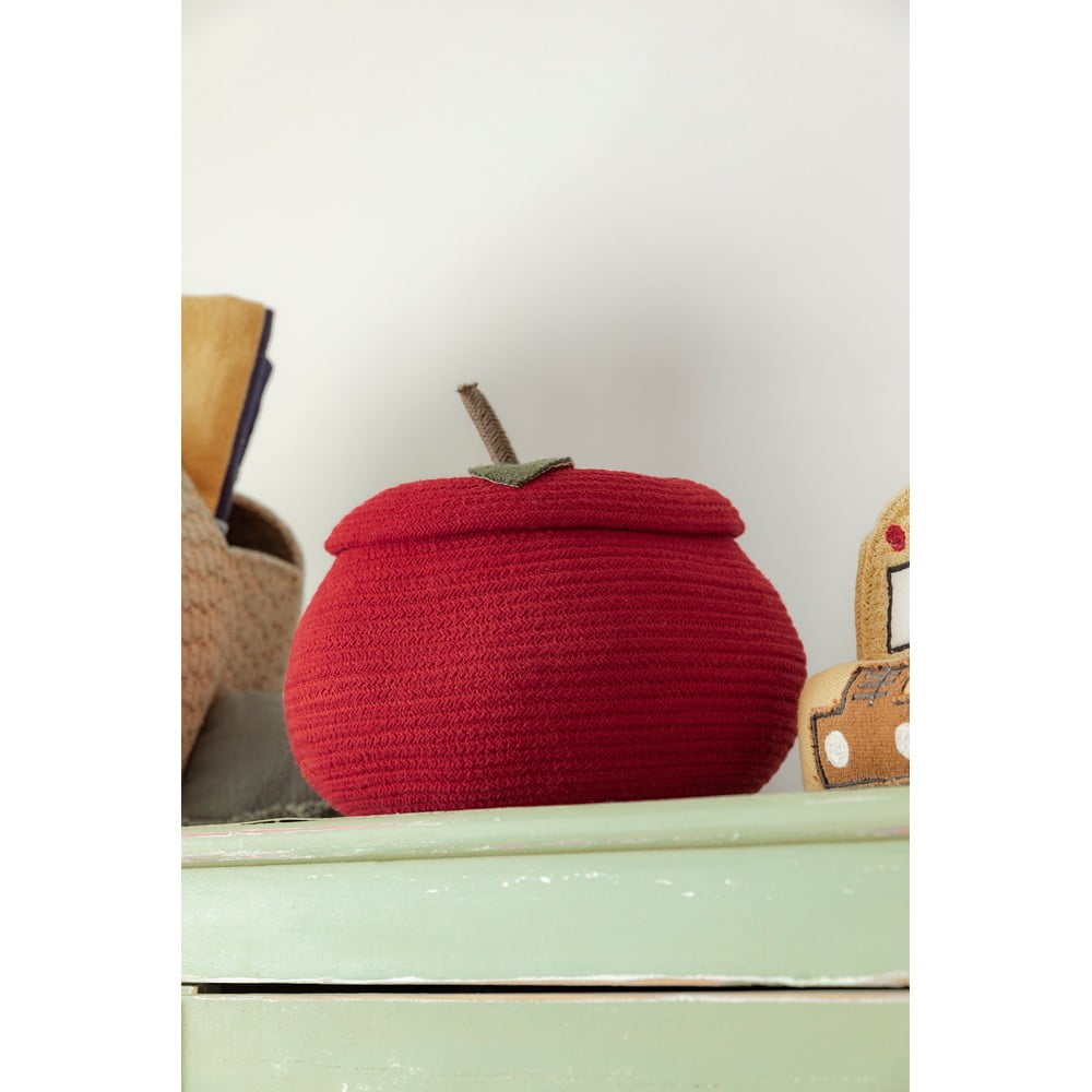 Czerwony tekstylny dziecięcy kosz na zabawki ø 28x20 cm Apple – Lorena Canals (zdjęcie 8)