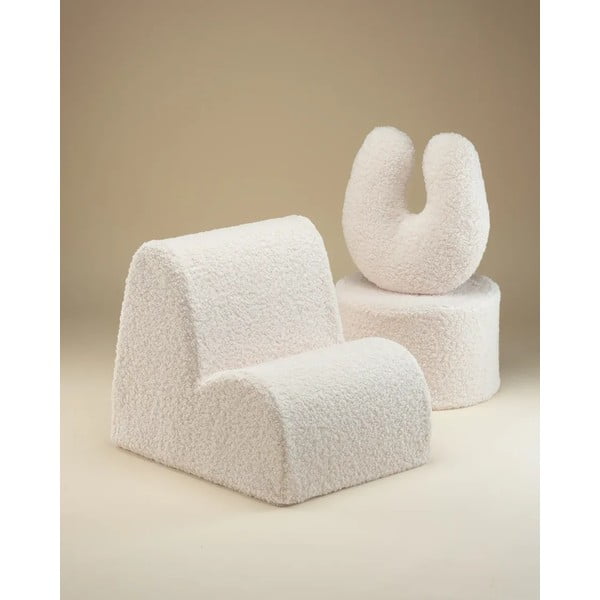 Kremowa poduszka na sofę dziecięcą z materiału bouclé U – Wigiwama-image-4