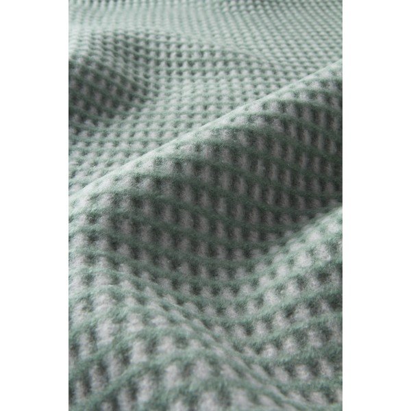 Zielony koc z mieszanki bawełny 140x180 cm Uniwaffle – Euromant-image-2