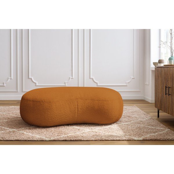 Musztardowy podnóżek z materiału bouclé Saint-Germain – Bobochic Paris-image-1