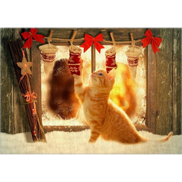 Dywan Vitaus Christmas Period Playful Cat, 50x80 cm