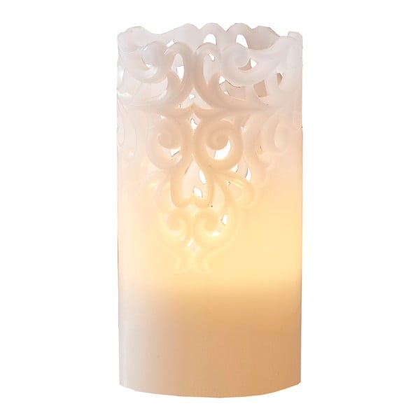 Biała woskowa świeczka LED Star Trading Clary, wys. 15 cm