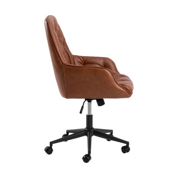 Koniakowe krzesło biurowe z imitacji skóry Erik – Actona-image-4