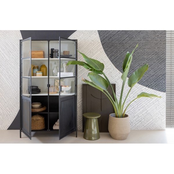 Czarna metalowa witryna 110x189 cm Nora – Basiclabel -image-1