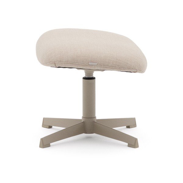 Beżowy podnóżek z tkaniny szenilowej Teryl – Kave Home-image-2