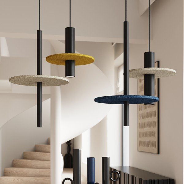 Ciemnoniebieska/beżowa metalowa lampa wisząca ø 30 cm Olisa – Sollux-image-2