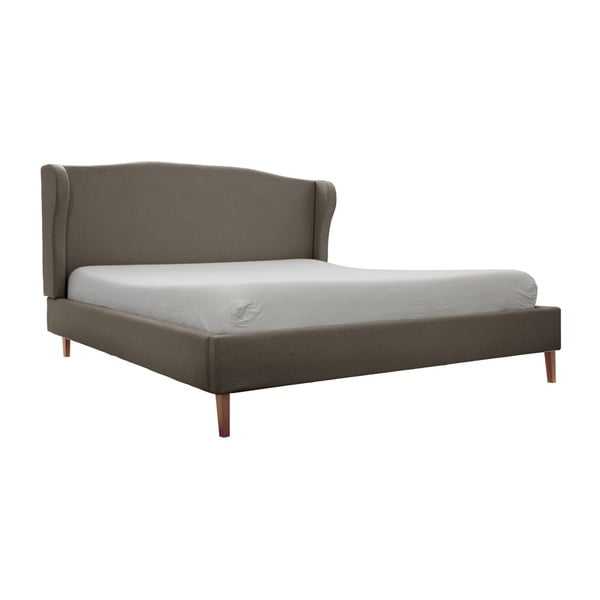 Szare łóżko z naturalnymi nogami Vivonita Windsor, 160x200 cm