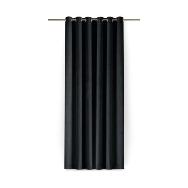 Czarna aksamitna zasłona częściowo zaciemniająca (dimout) 140x175 cm Velto – Filumi-image-4