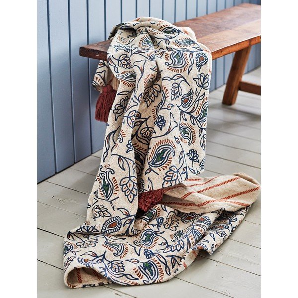 Koc z mieszanki bawełny 130x160 cm Paisley – Bloomingville-image-1