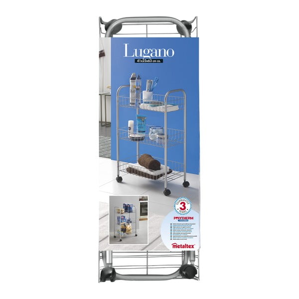 Regał na kółkach z 3 półkami Metaltex Lugano-image-4