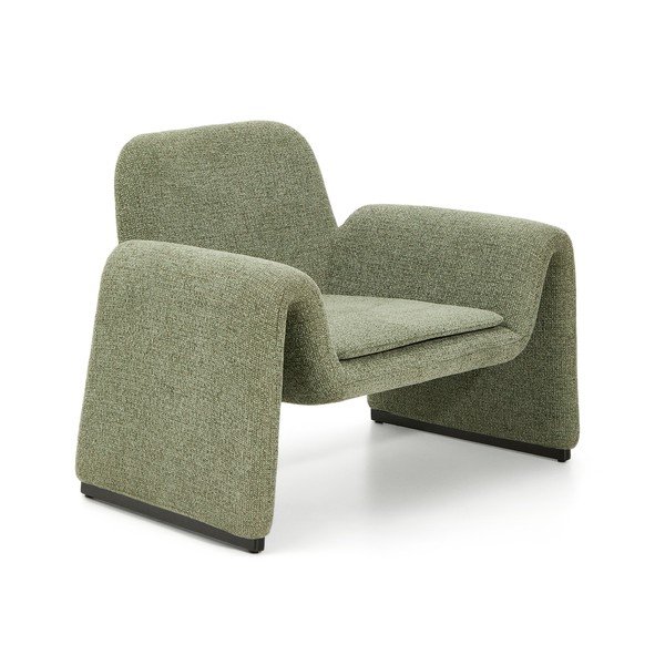 Zielony fotel z tkaniny szenilowej Melvia – Kave Home