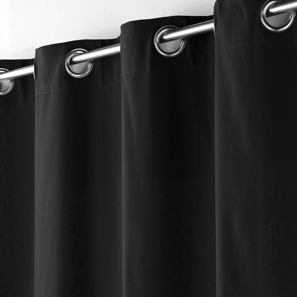 Czarna zasłona z mikrosatyny 140x240 cm Shana – douceur d'intérieur-image-2