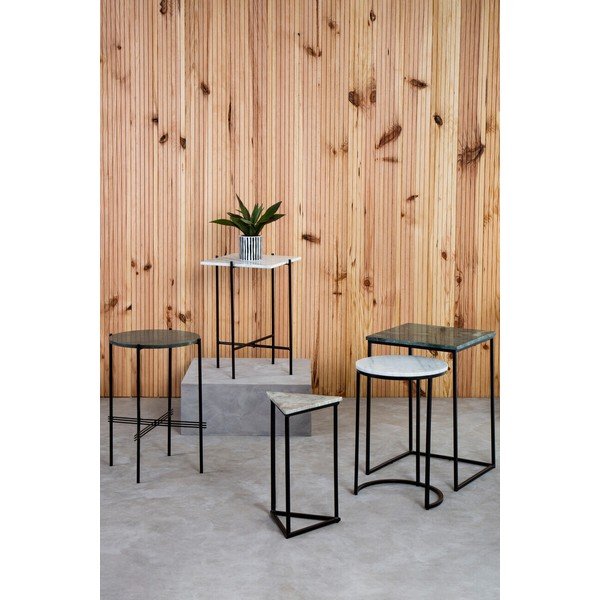 Stoliki zestaw 3 szt. z marmurowym blatem 40x40 cm Mandoli – Premier Housewares-image-2