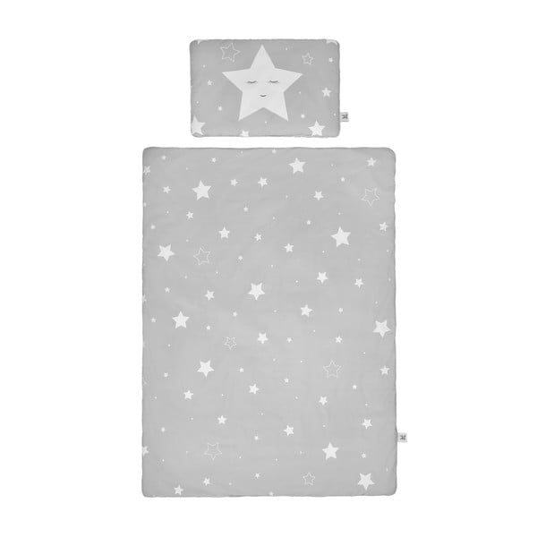 Zestaw bawełnianej dziecięcej kołderki z poduszką BELLAMY Shining Star, 100x135 cm