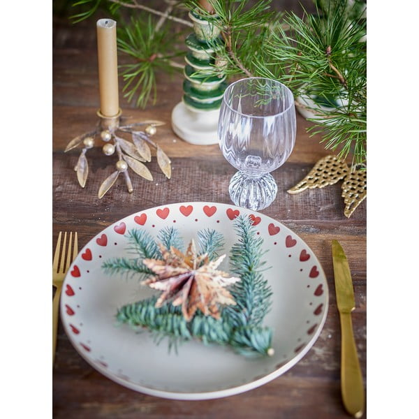 Biały kamionkowy talerz ze świątecznym motywem ø 26,5 cm Jolly – Bloomingville-image-1