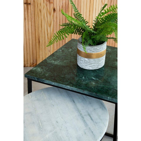 Stoliki zestaw 3 szt. z marmurowym blatem 40x40 cm Mandoli – Premier Housewares-image-4