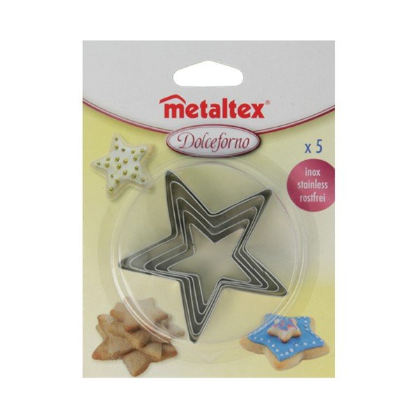 Zestaw 5 foremek do wykrawania w kształcie gwiazdek Metaltex Cookie Cutters-image-1