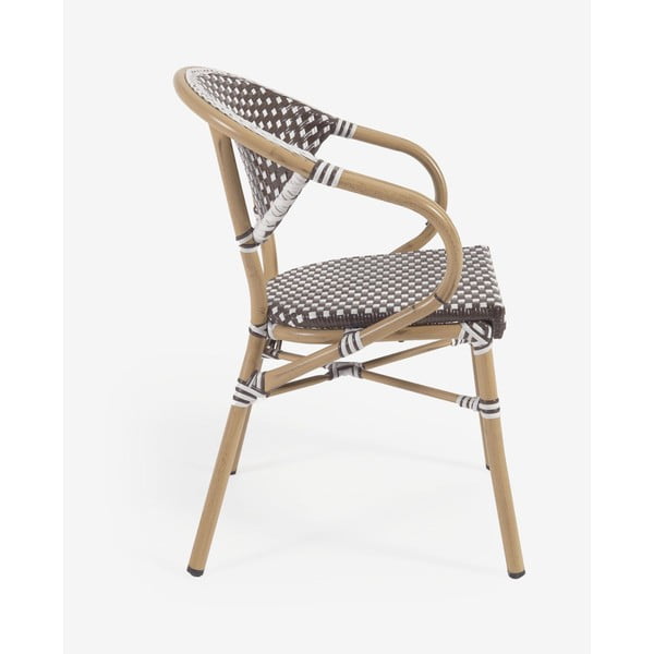 Brązowe metalowe/plastikowe krzesło ogrodowe Marilyn – Kave Home-image-3