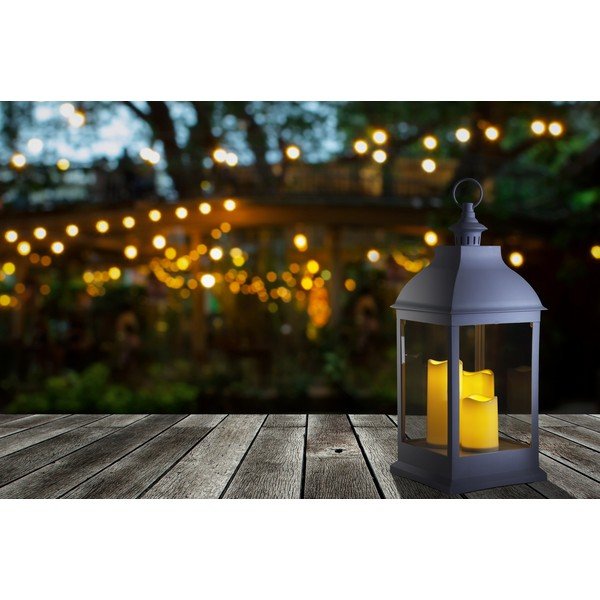Biały lampion LED (wysokość 54 cm) – Tomasucci-image-3