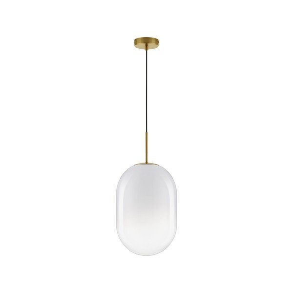 Biała/w kolorze złota szklana lampa wisząca ø 24 cm Chrysi – Nova Luce