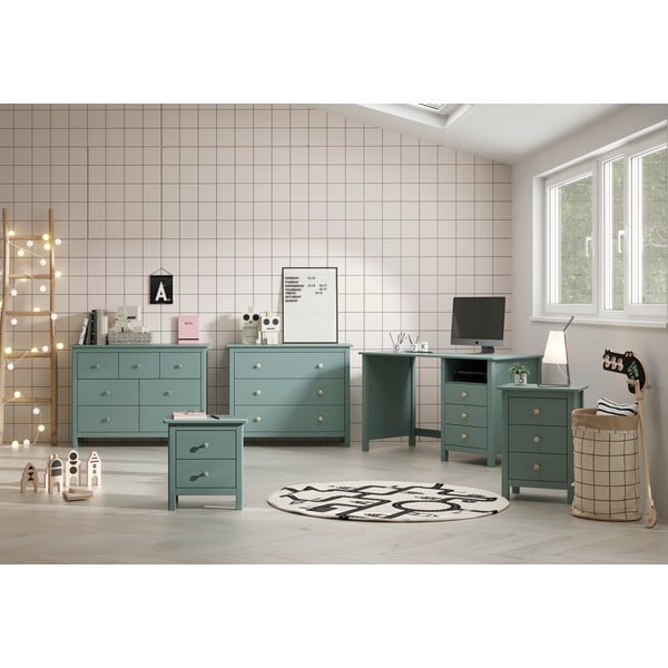 Morska niska komoda dziecięca z drewna sosnowego 100x80 cm Max – Marckeric-image-2