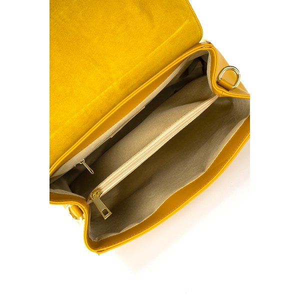 Żółta skórzana torebka Federica Bassi Maria-image-1