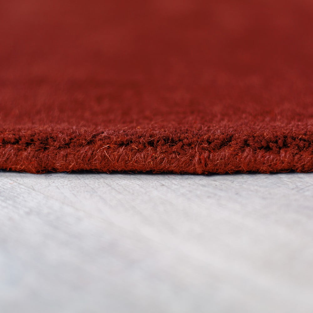 Ceglasty wełniany okrągły dywan tkany ręcznie ø 200 cm Mia Segment – Flair Rugs (zdjęcie 5)