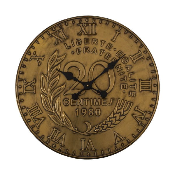 Zegar ścienny w kolorze złota Antic Line, ø 60 cm