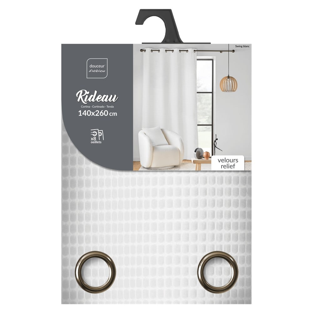 Biała aksamitna zasłona 140x260 cm Swing – douceur d'intérieur (zdjęcie 7)