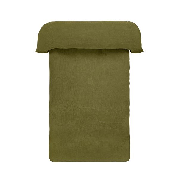 Pościel jednoosobowa muślinowa w kolorze khaki 140x200 cm Amilia – Jotex